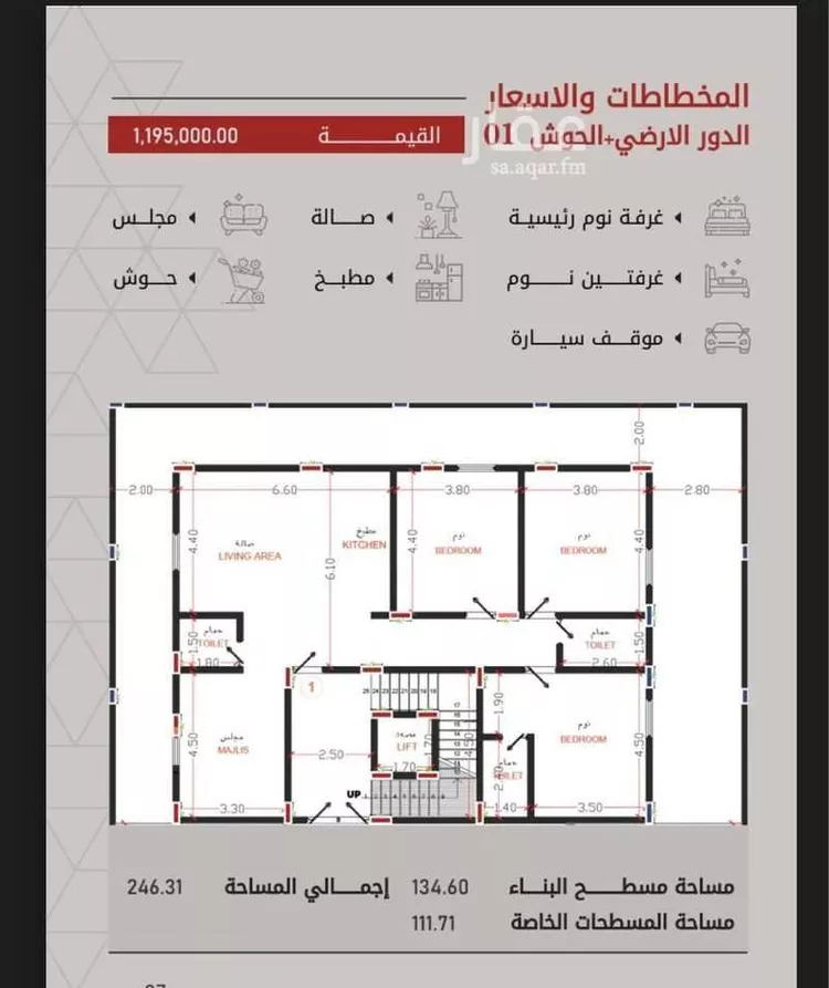 شقة للبيع في شارع الحويس, حي المنار, مدينة الرياض, منطقة الرياض صورة 2