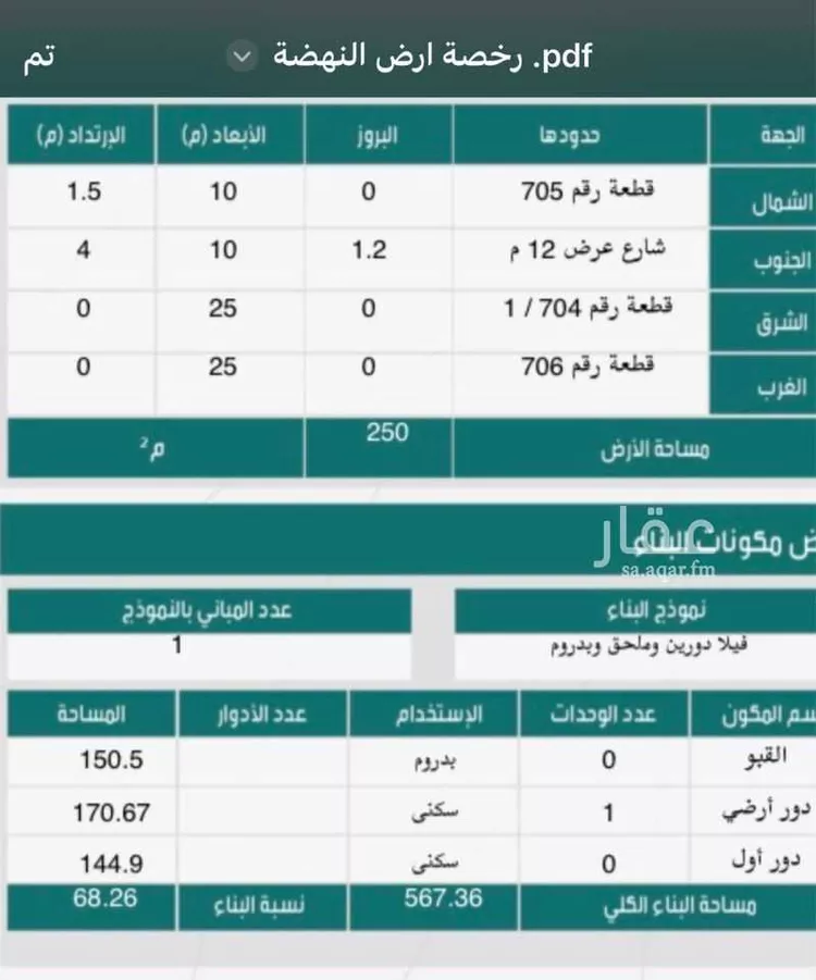 أرض للبيع في شارع عثمان الداني, حي النهضة, مدينة جدة, منطقة مكة المكرمة صورة 2