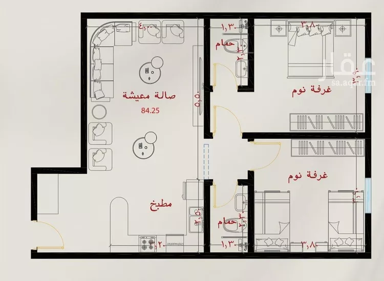 شقة للبيع في شارع الشيخ عيسى بن سلمان ال خليف, حي الياقوت, مدينة جدة, منطقة مكة المكرمة 8