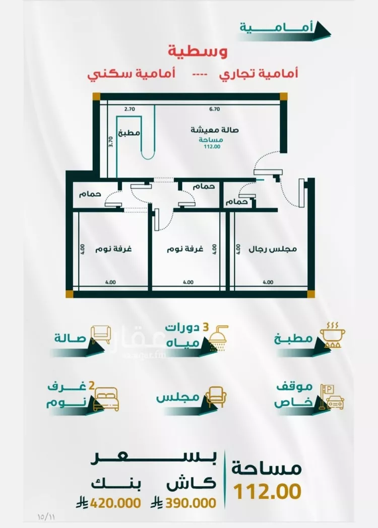 شقة للبيع في شارع ابو ذر الغفاري, حي الفيحاء, مدينة جدة, منطقة مكة المكرمة صورة 2