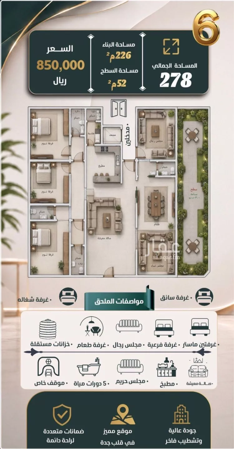 Apartment for Sale in Jeddah An Nuzhah