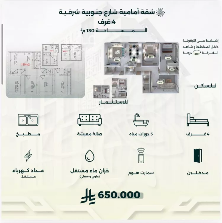 شقة للبيع في شارع محمد حسن العواد, حي الروضة, مدينة جدة, منطقة مكة المكرمة صورة 2