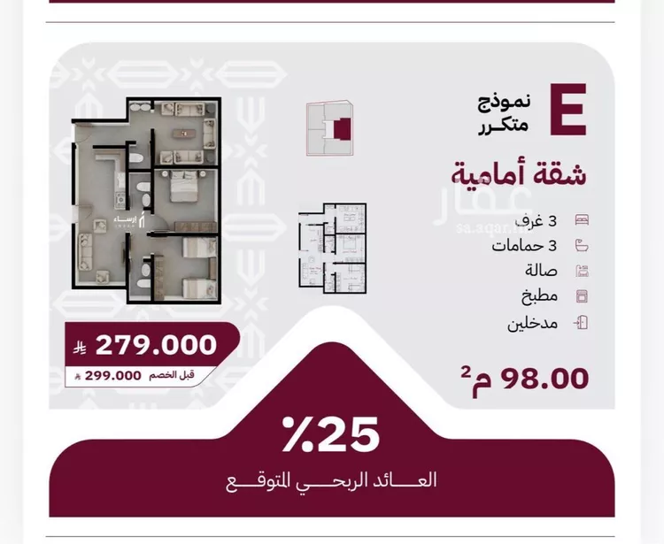 شقة للبيع في شارع عثمان ابن عوف, حي الريان, مدينة جدة, منطقة مكة المكرمة صورة 2