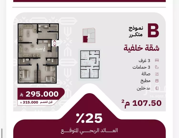 شقة للبيع في شارع عثمان ابن عوف, حي الريان, مدينة جدة, منطقة مكة المكرمة صورة 2