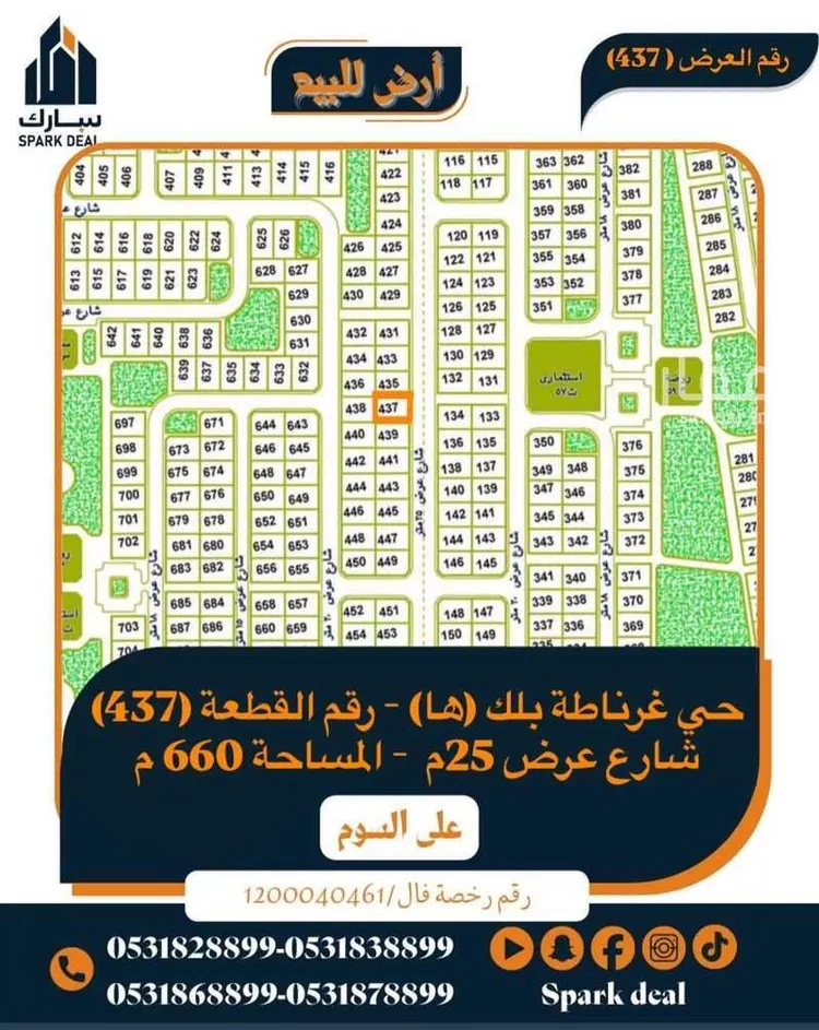 أرض للبيع في شارع دكين ابن سعيد المزني, حي غرناطة الغربي, مدينة عرعر, منطقة الحدود الشماليه صورة 3