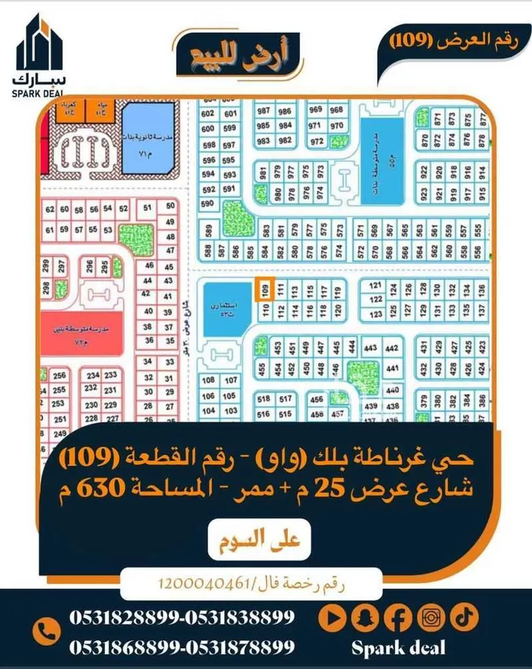 أرض للبيع في شارع عمر ابن شعيب, حي غرناطة الغربي, مدينة عرعر, منطقة الحدود الشماليه 6