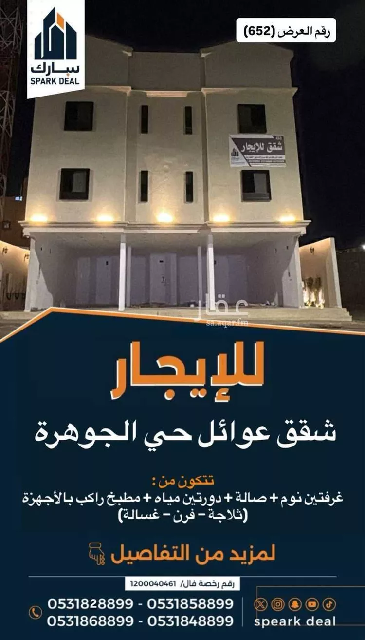عمارة للإيجار في شارع الامير مشاري ابن عبدالعزيز, حي الجوهرة, مدينة عرعر, منطقة الحدود الشماليه