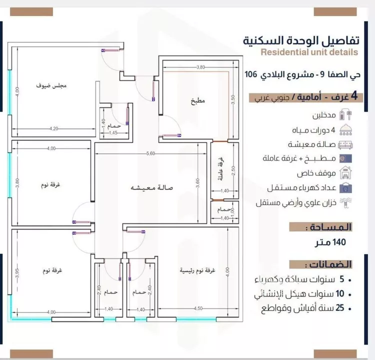 شقة للبيع في شارع إياس بن سلمه, حي الصفاء, مدينة جدة, منطقة مكة المكرمة صورة 3