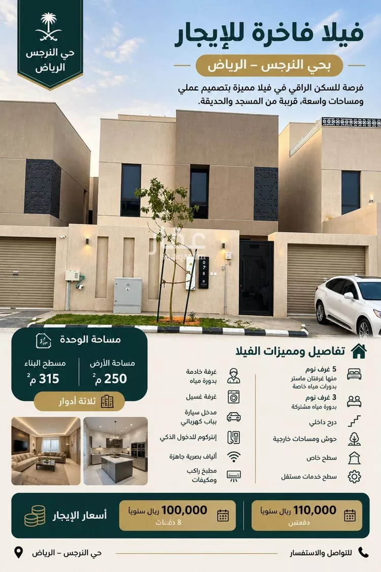 Villa for Rent in Riyadh An Narjis