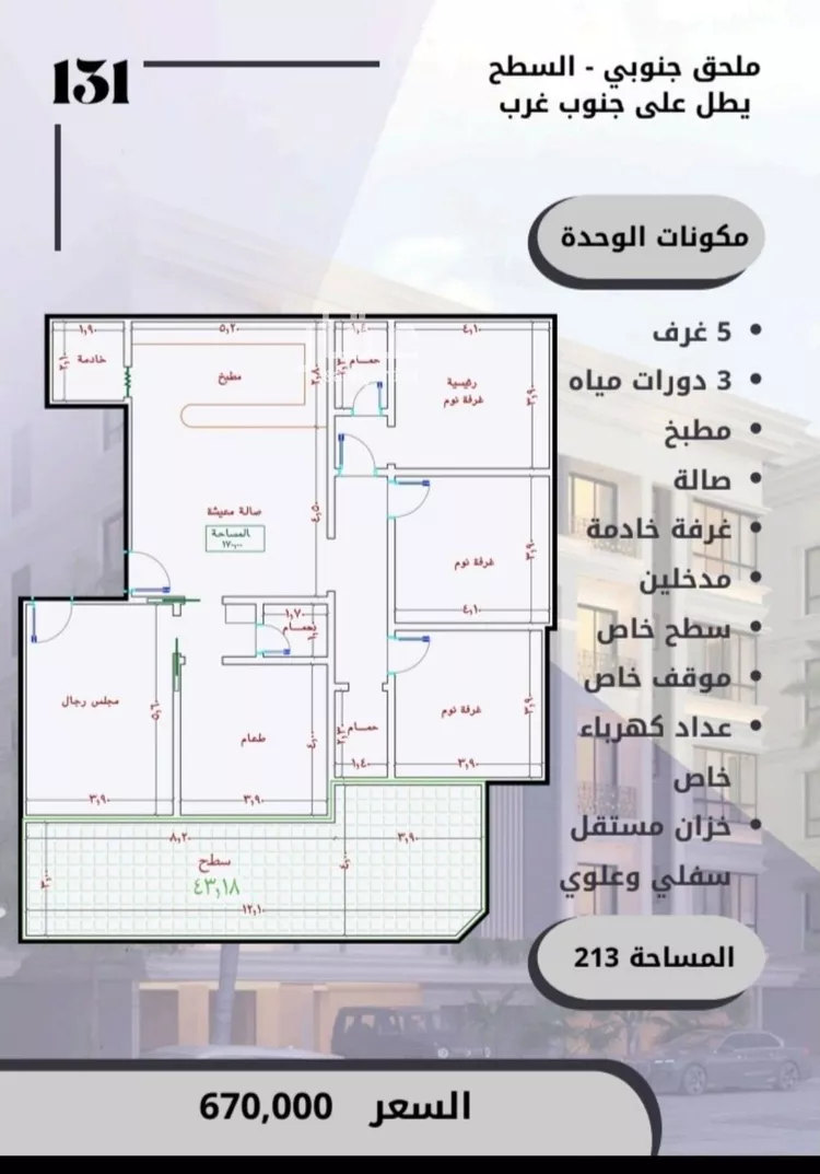 شقة للبيع في شارع الامير عبدالمجيد, حي الصواري, مدينة جدة, منطقة مكة المكرمة صورة 2