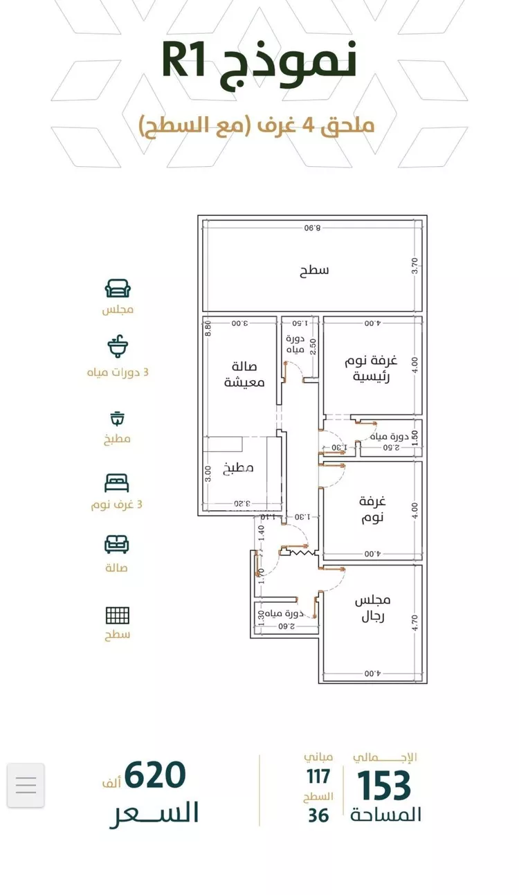 شقة للبيع في شارع الخليفة المأمون, حي الربوة, مدينة جدة, منطقة مكة المكرمة صورة 2