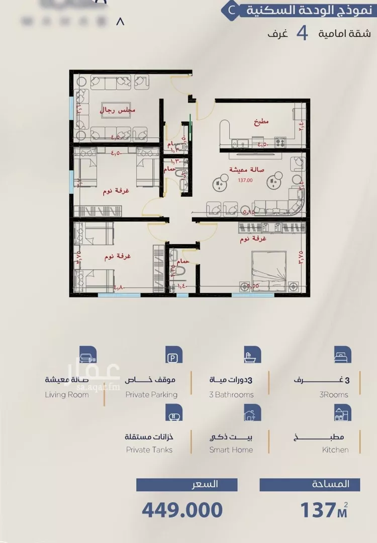 شقة للبيع في شارع برهان الدين الداراني, حي الياقوت, مدينة جدة, منطقة مكة المكرمة صورة 2