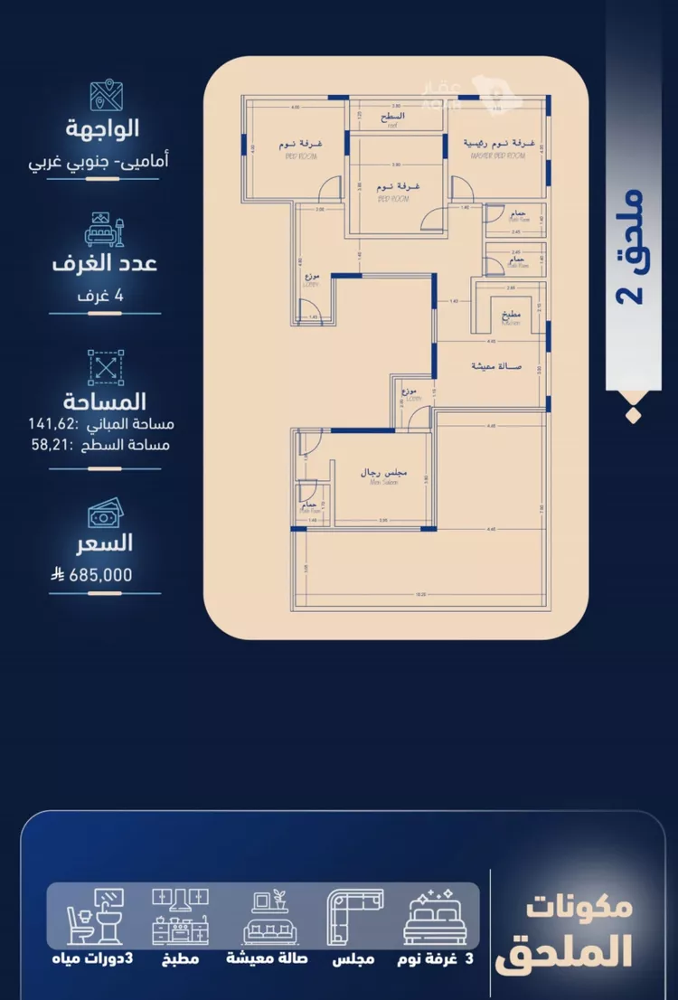 شقة للبيع في حي الربوة, مدينة جدة, منطقة مكة المكرمة