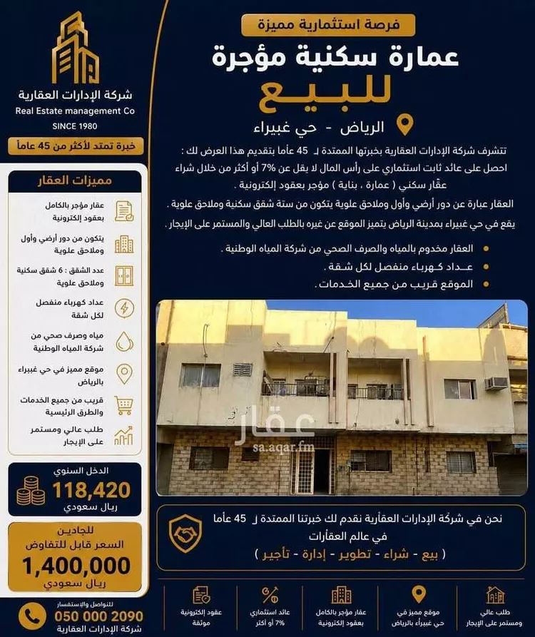 عمارة للبيع في شارع صفوان بن اليمان, حي غبيرا, مدينة الرياض, منطقة الرياض