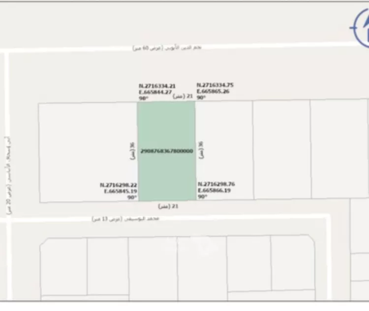 أرض للإيجار في شارع نجم الدين الأيوبي, حي العوالي, مدينة الرياض, منطقة الرياض