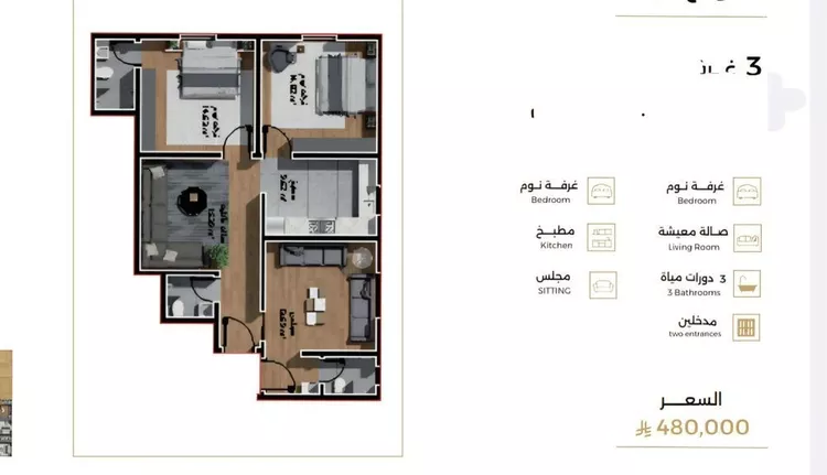 شقة للبيع في شارع ابن مطاهر , حي السلامة, مدينة جدة, منطقة مكة المكرمة صورة 3