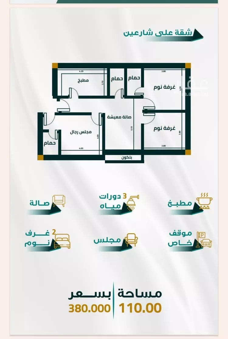 شقة للبيع في شارع ابو ذر الغفاري, حي الفيحاء, مدينة جدة, منطقة مكة المكرمة