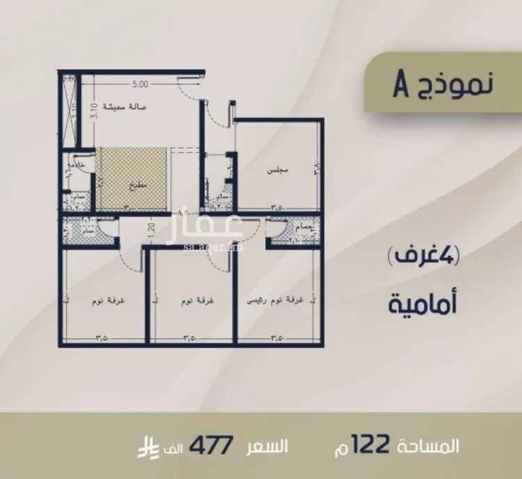 شقة للبيع في شارع الحسن المعمري, حي الربوة, مدينة جدة, منطقة مكة المكرمة 1 صورة