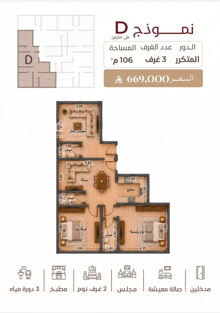 شقة للبيع في شارع ابو القاسم التنوخي, حي الروضة, مدينة جدة, منطقة مكة المكرمة