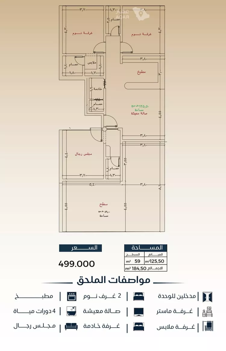 شقة للبيع في شارع عبدالرحمن ابن العباس, حي البوادي, مدينة جدة, منطقة مكة المكرمة 5