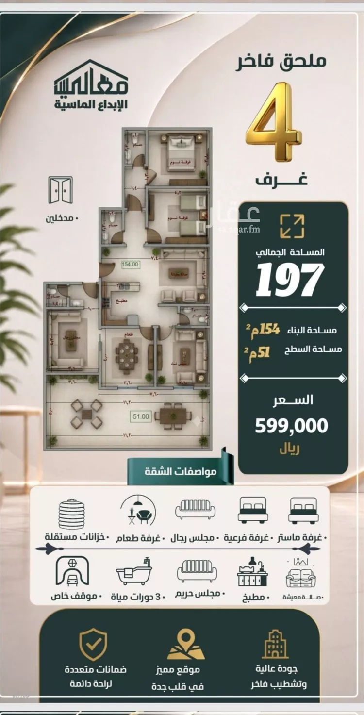 شقة للبيع في شارع ابو معالي الحضري, حي الصفاء, مدينة جدة, منطقة مكة المكرمة صورة 4