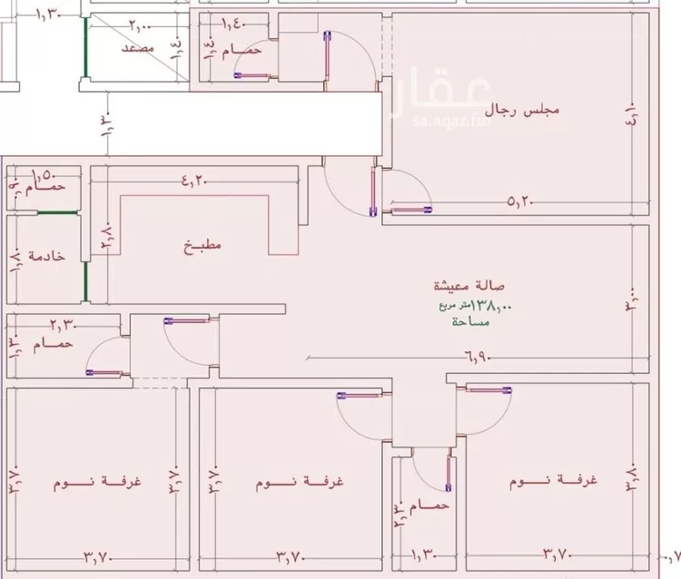 شقة للبيع في شارع سيف الدين, حي الربوة, مدينة جدة, منطقة مكة المكرمة
