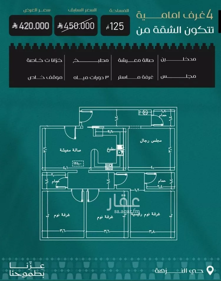 شقة للبيع في شارع بني حراضه, حي النزهة, مدينة جدة, منطقة مكة المكرمة صورة 2