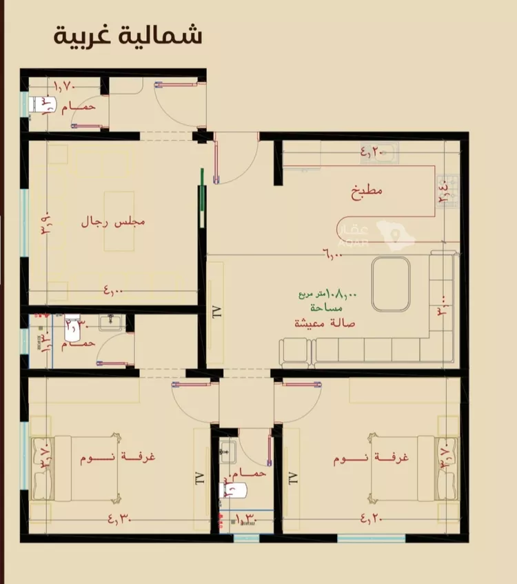 شقة للبيع في شارع ظيبان بن عماره, حي النزهة, مدينة جدة, منطقة مكة المكرمة صورة 4