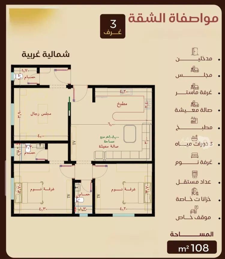 شقة للبيع في شارع ظيبان بن عماره, حي النزهة, مدينة جدة, منطقة مكة المكرمة صورة 3