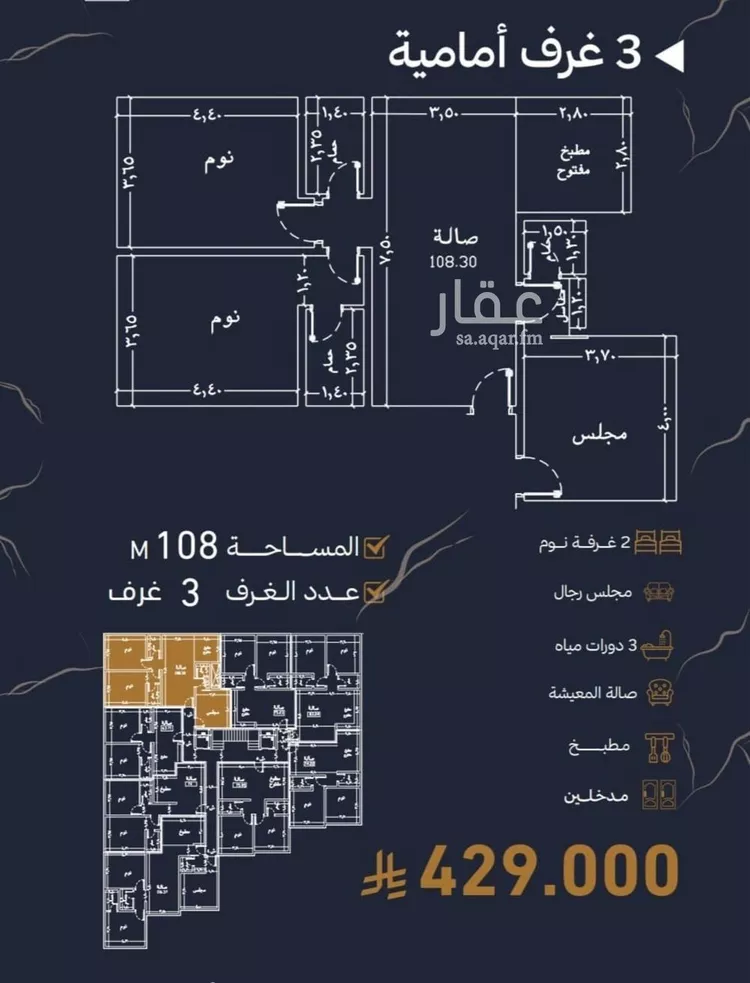 شقة للبيع في حي أبحر الجنوبية, مدينة جدة, منطقة مكة المكرمة صورة 2
