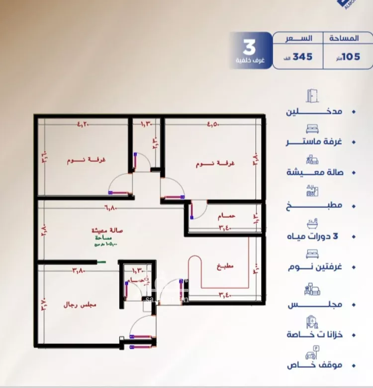 شقة للبيع في شارع العكرش, حي النزهة, مدينة جدة, منطقة مكة المكرمة صورة 2