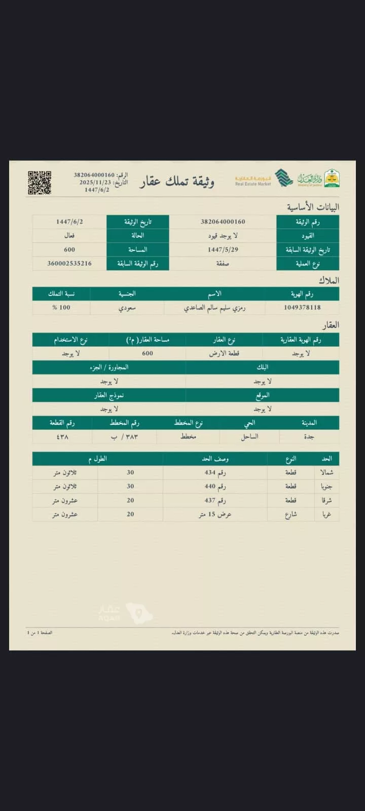 أرض للبيع في شارع جمال الدين الوطواط ، حي الساحل ، جدة ، جدة
