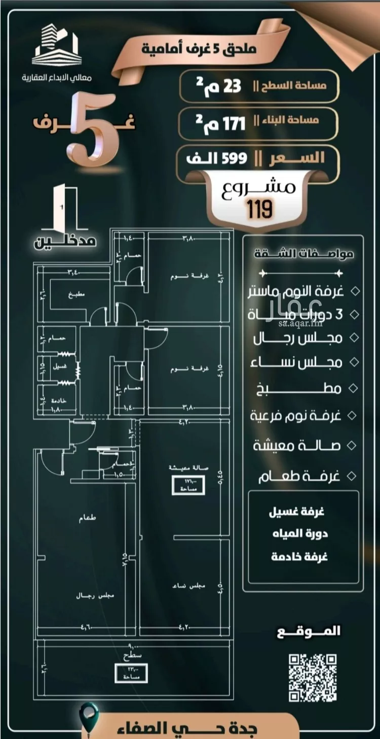 شقة للبيع في شارع إبن ثابت, حي الصفاء, مدينة جدة, منطقة مكة المكرمة صورة 3
