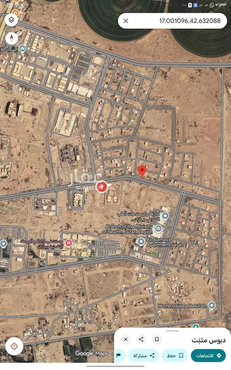 أرض للبيع في شارع زمرة, حي الروابي, مدينة جازان, منطقة جازان