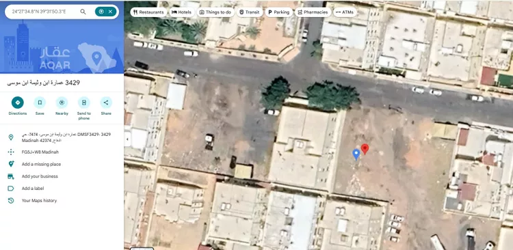 أرض للبيع في شارع عمارة ابن وثيمة ابن موسى, حي الدفاع, مدينة المدينة المنورة, منطقة المدينة المنورة