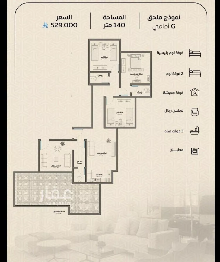 شقة للبيع في شارع عمر بن الحاجب, حي الريان, مدينة جدة, منطقة مكة المكرمة