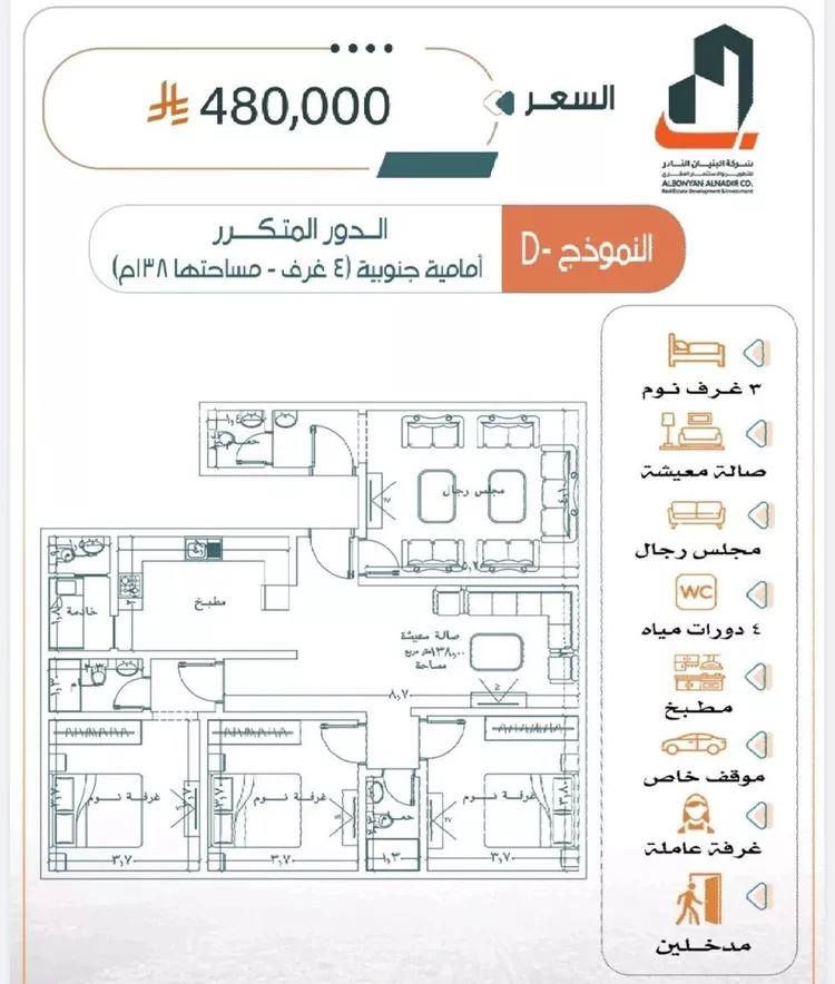 شقة للبيع في شارع أبي محمد بن أيوب, حي الربوة, مدينة جدة, منطقة مكة المكرمة صورة 3