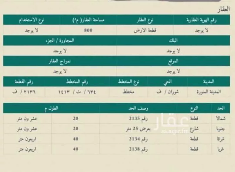 أرض للبيع في شارع خالد بن قيس الانصارى, حي نبلاء, مدينة المدينة المنورة, منطقة المدينة المنورة صورة 2