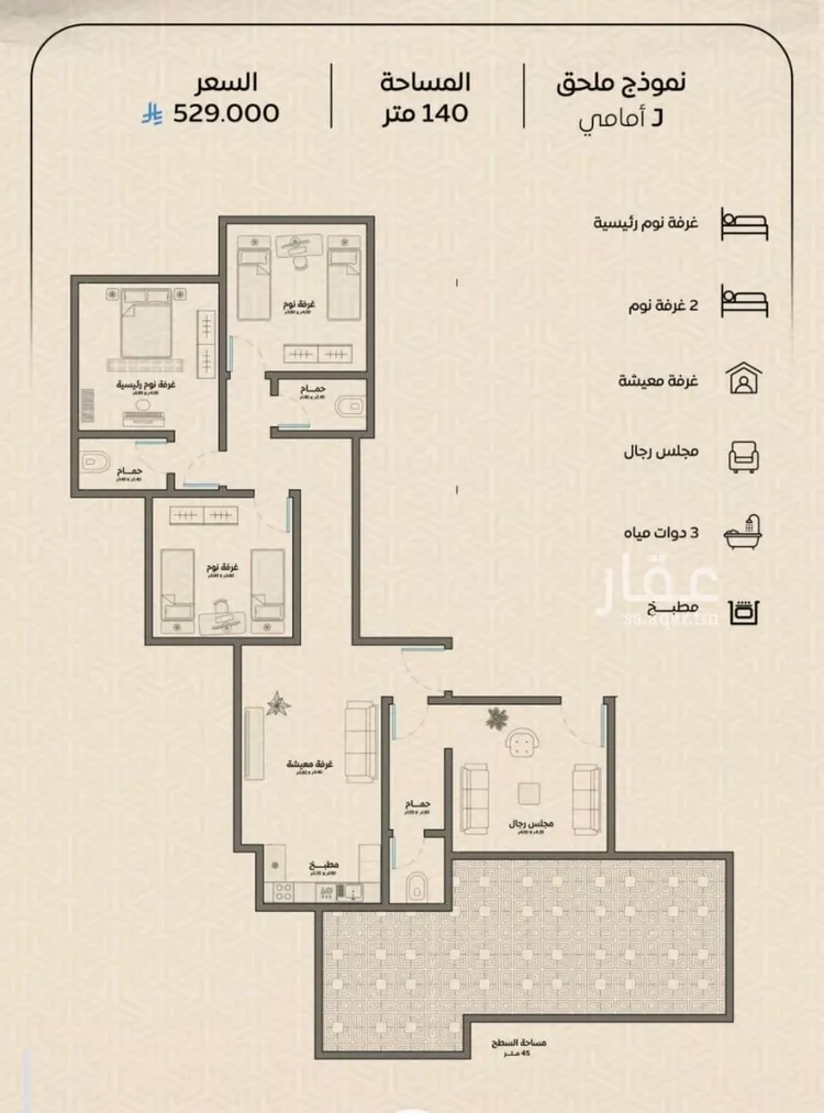 شقة للبيع في شارع عمر بن الحاجب, حي الريان, مدينة جدة, منطقة مكة المكرمة صورة 2