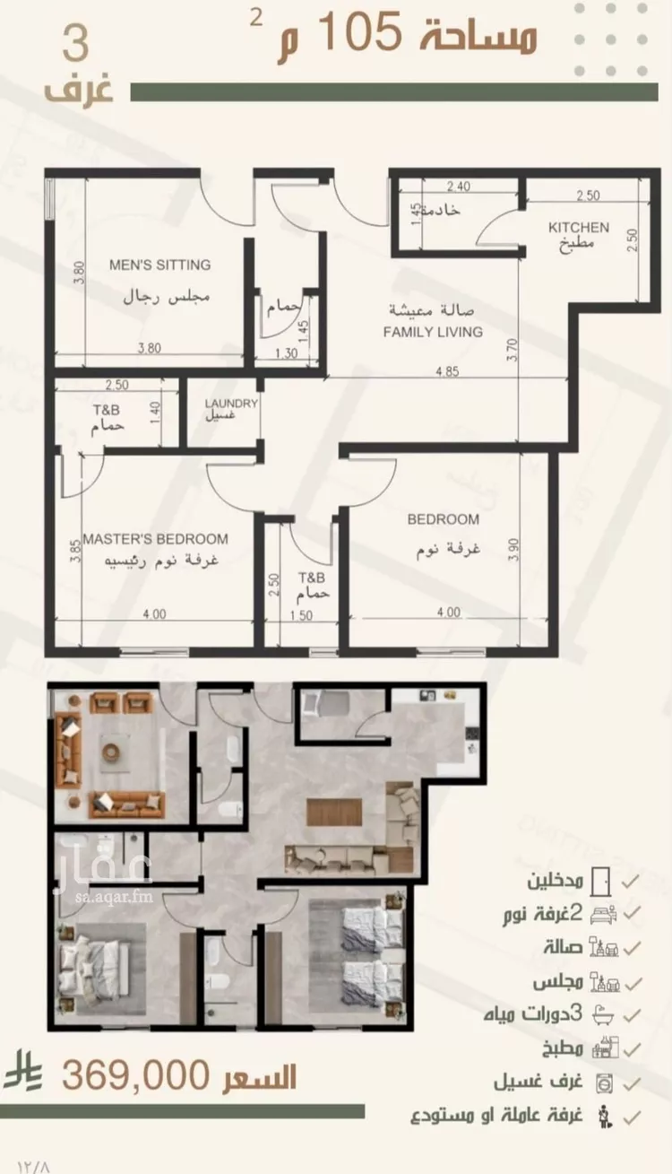 شقة للبيع في شارع ثلوث بني شهر, حي النزهة, مدينة جدة, منطقة مكة المكرمة صورة 2