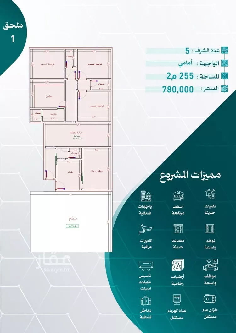 شقة للبيع في شارع عاصم بن العكير, حي النزهة, مدينة جدة, منطقة مكة المكرمة صورة 2