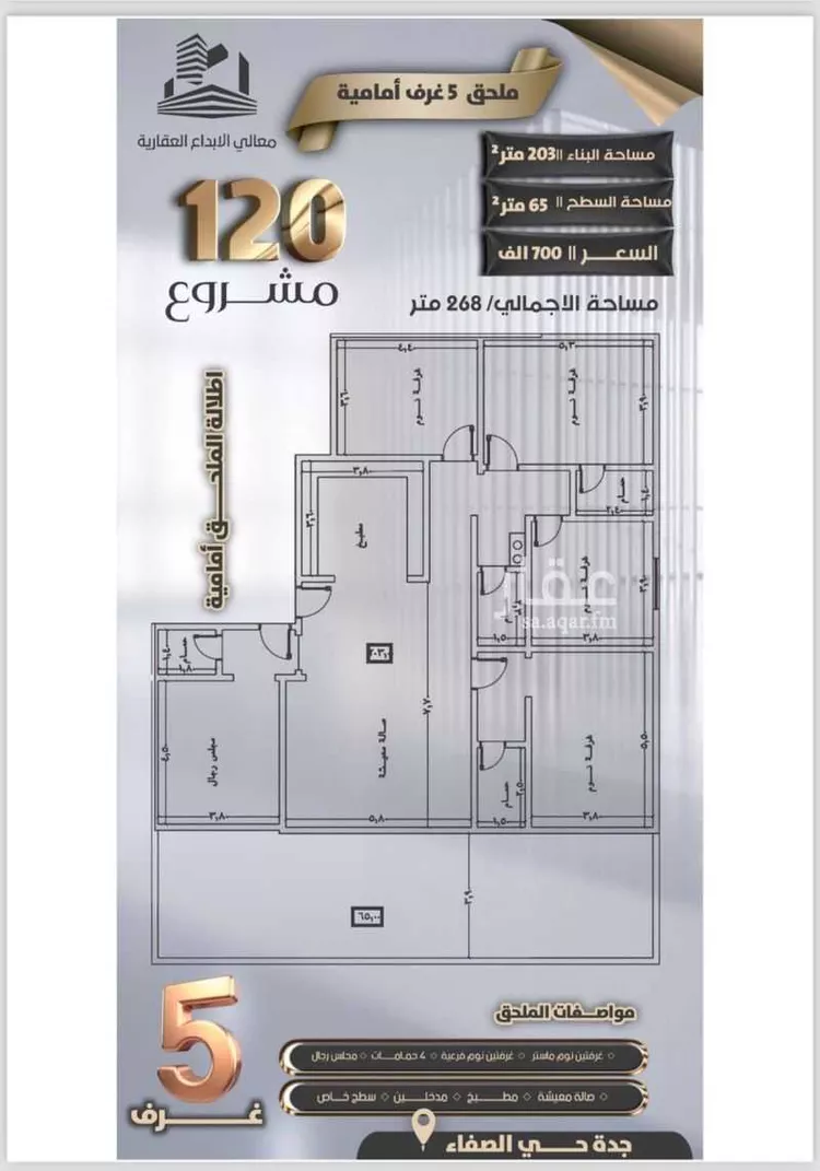 شقة للبيع في شارع جعفر ابن أبي الحكم, حي الصفاء, مدينة جدة, منطقة مكة المكرمة