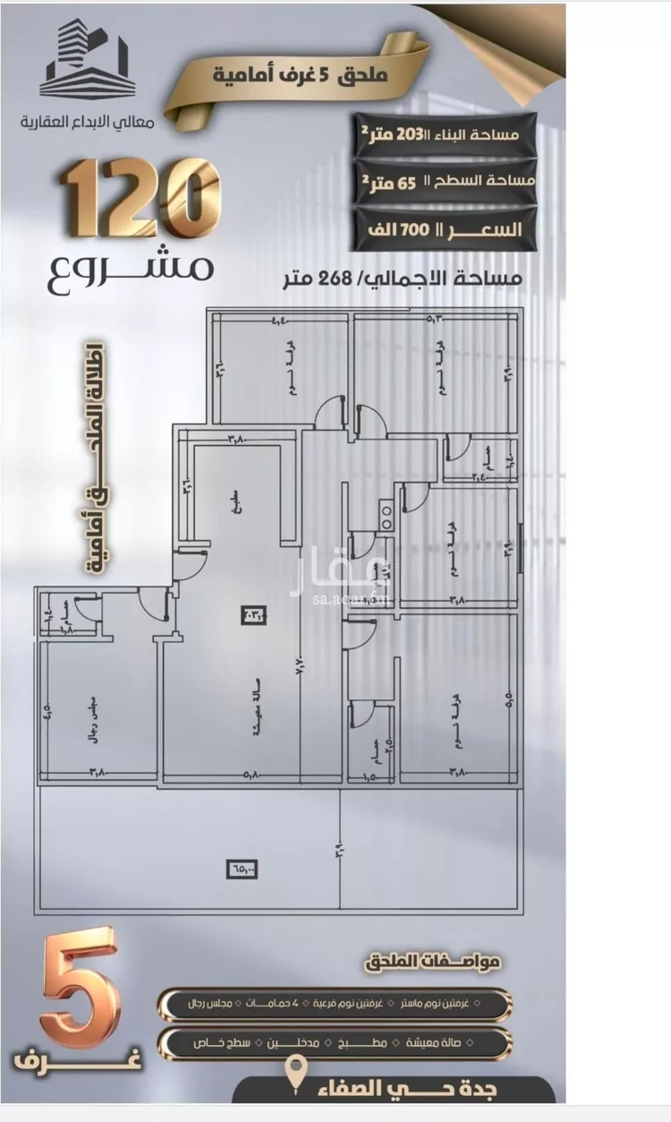 شقة للبيع في شارع ثابت ابن المنذر, حي الصفاء, مدينة جدة, منطقة مكة المكرمة صورة 5