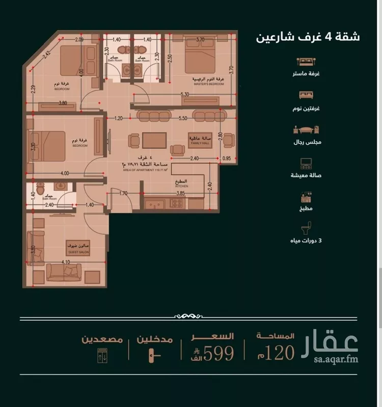 شقة للبيع في شارع ابو عبدالله الخطمي, حي النعيم, مدينة جدة, منطقة مكة المكرمة صورة 4