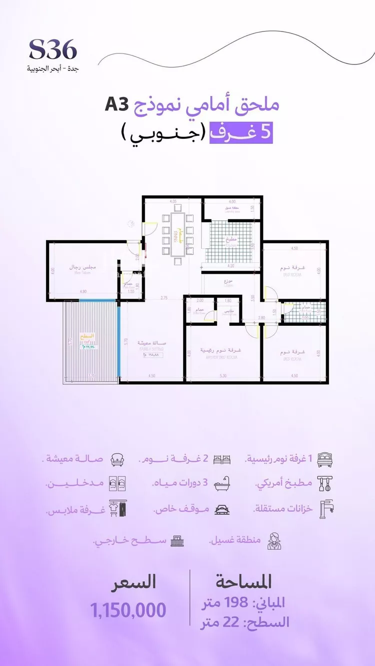 شقة للبيع في حي أبحر الجنوبية, مدينة جدة, منطقة مكة المكرمة صورة 2
