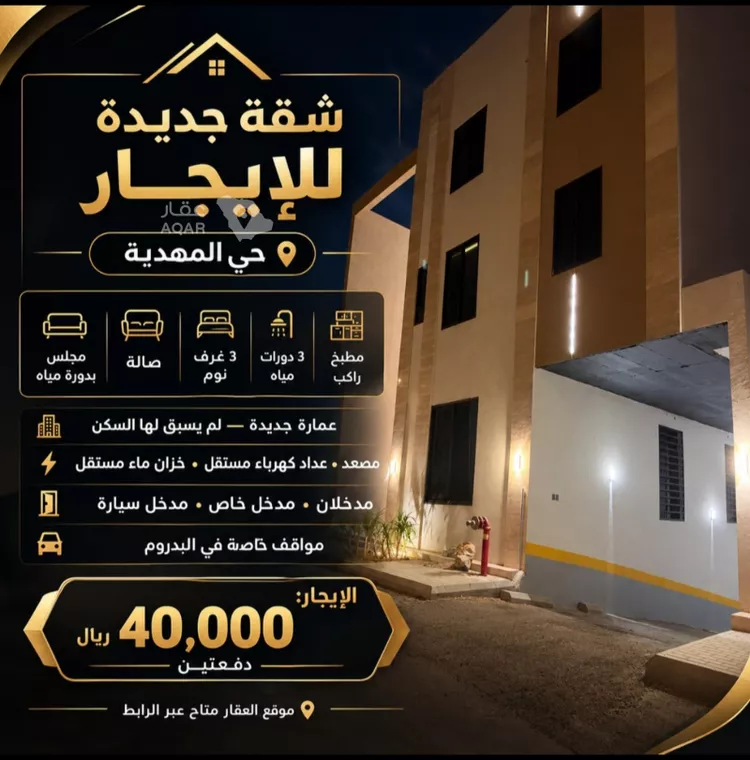 شقة للإيجار في شارع عمر بن وهب, حي المهدية, مدينة الرياض, منطقة الرياض