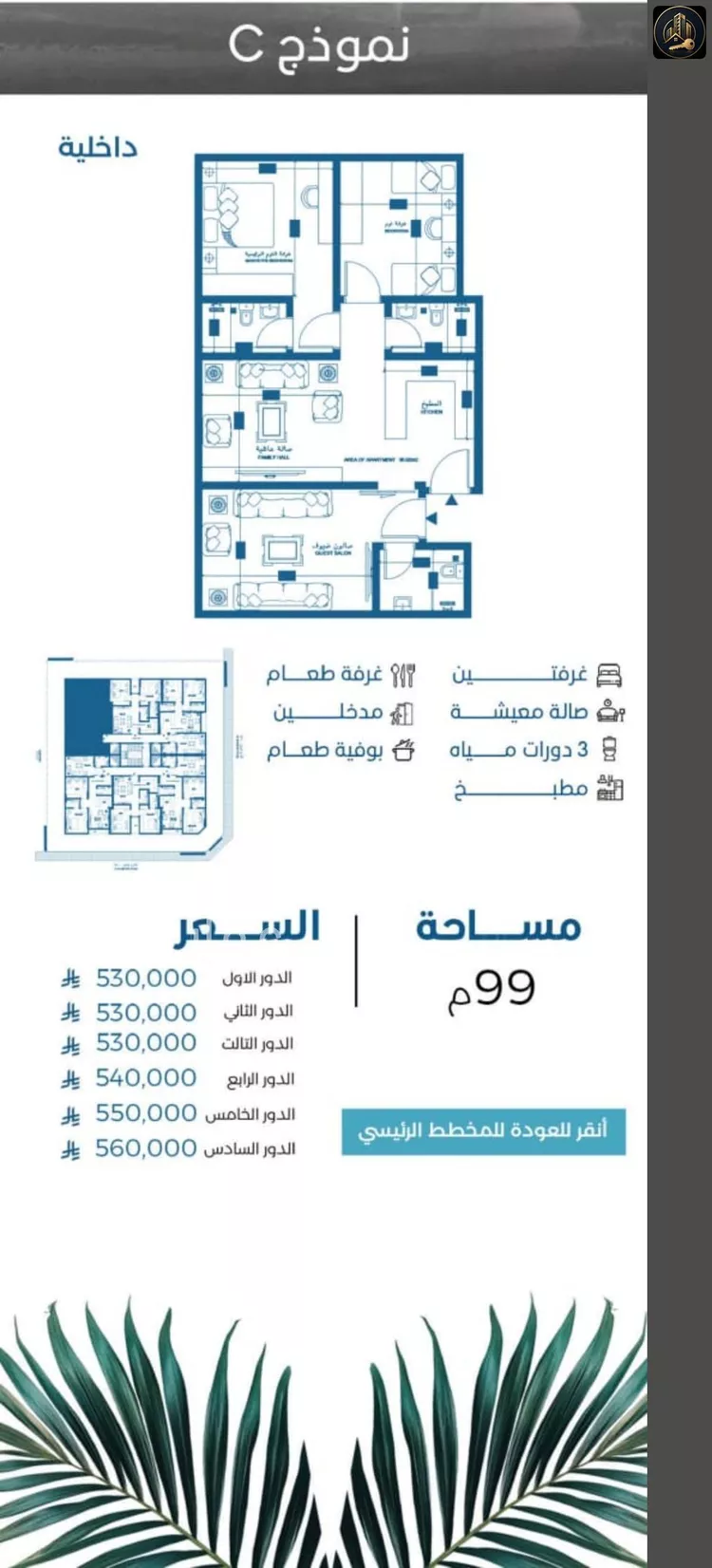 شقة للبيع في شارع الملك الصالح ايوب ابن الكامل, حي الرويس, مدينة جدة, منطقة مكة المكرمة صورة 2