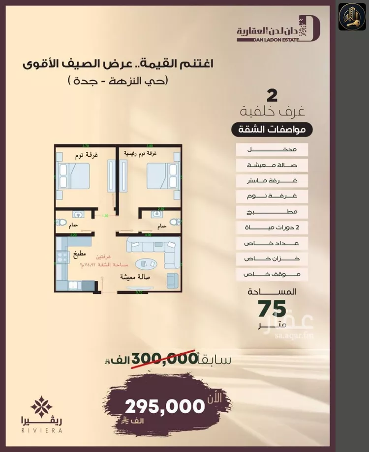 شقة للبيع في شارع الماريه, حي النزهة, مدينة جدة, منطقة مكة المكرمة