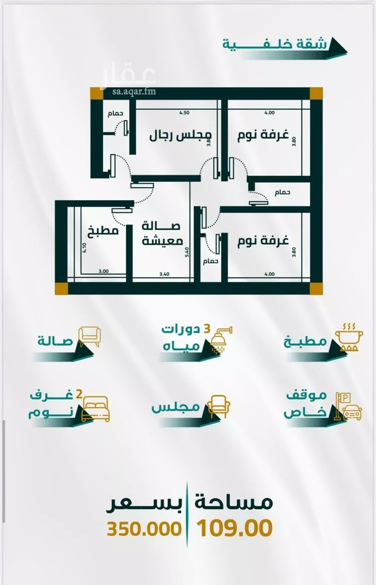 شقة للبيع في شارع ابو ذر الغفاري, حي الفيحاء, مدينة جدة, منطقة مكة المكرمة صورة 2