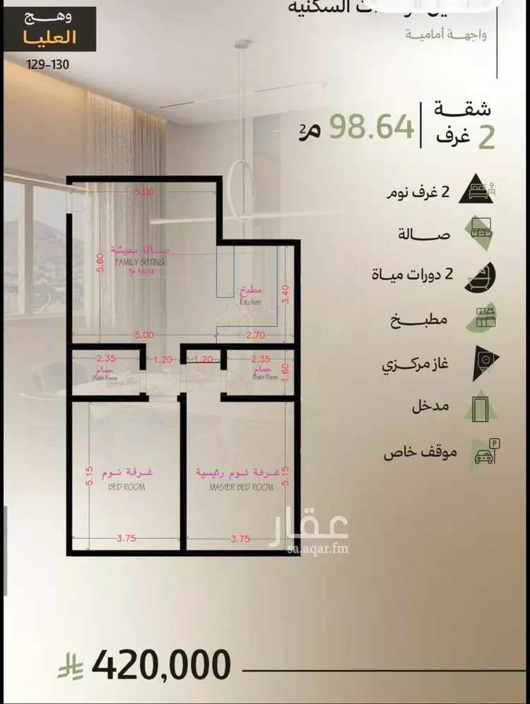 شقة للبيع في شارع سليمان البغدادي, حي أبحر الجنوبية, مدينة جدة, منطقة مكة المكرمة صورة 5